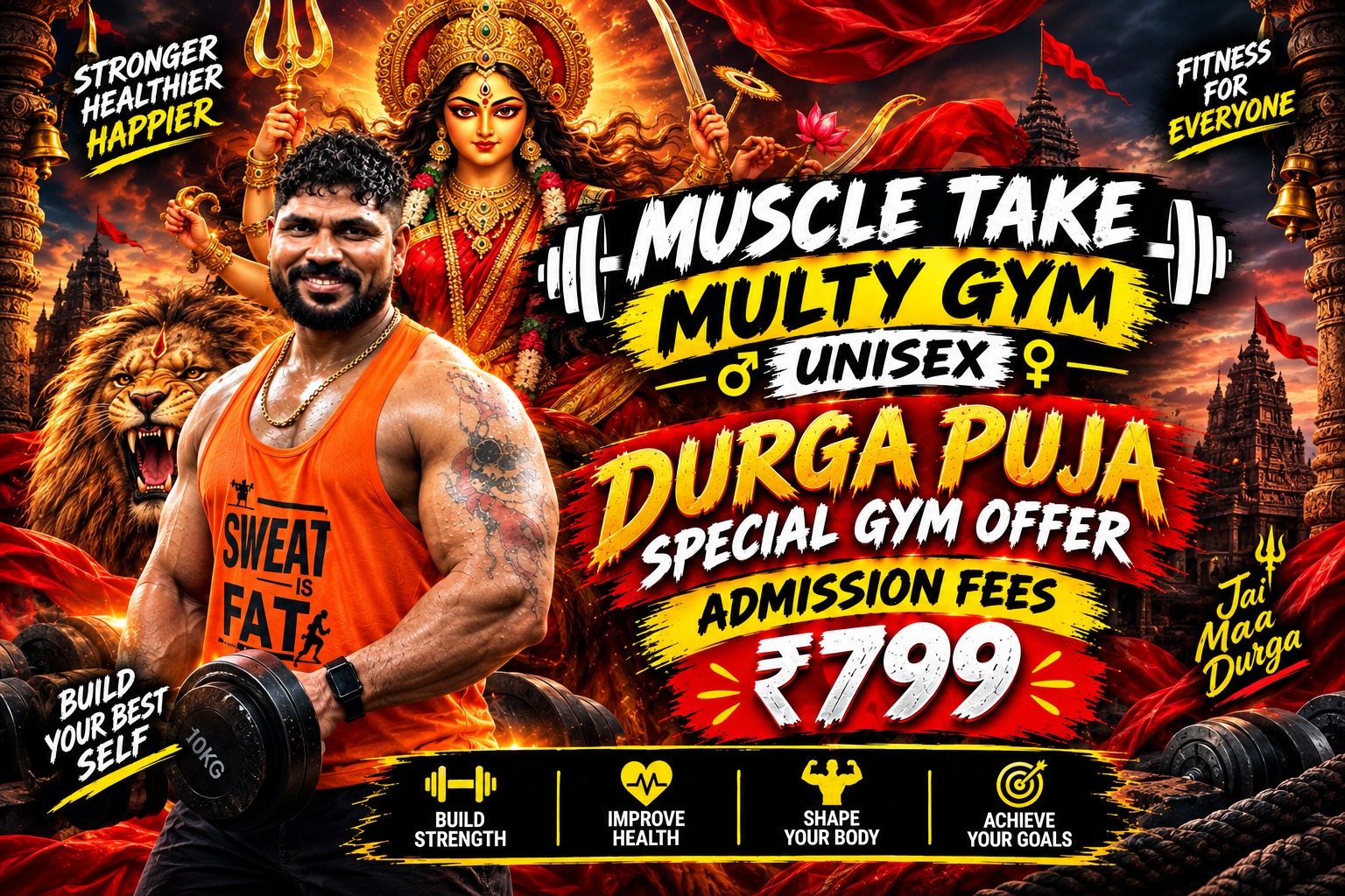 Durga Puja Special Gym Offer - Admission Fees ₹799